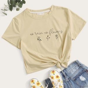 S ROMWE Pastel Yellow Graphic Shirt